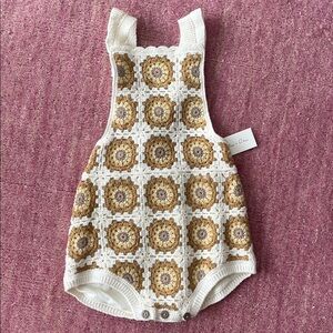 RYLEE + CRU 2-3Y CROCHET ROMPER / MARIGOLD DAISY